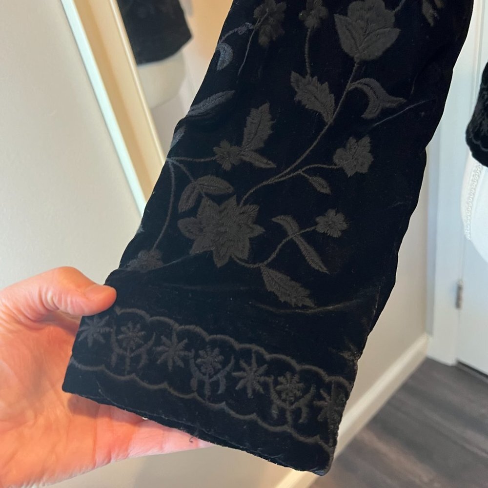 Zara Black Floral Embroidered Blazer Jacket - Picture 6 of 13